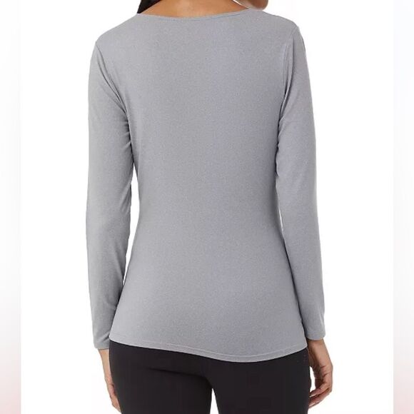 NWT 32 Degrees Lightweight Scoop neck Base Layer Long Sleeve Tee in Grey Gray M - Picture 3 of 12
